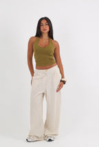 Button Linen Pants