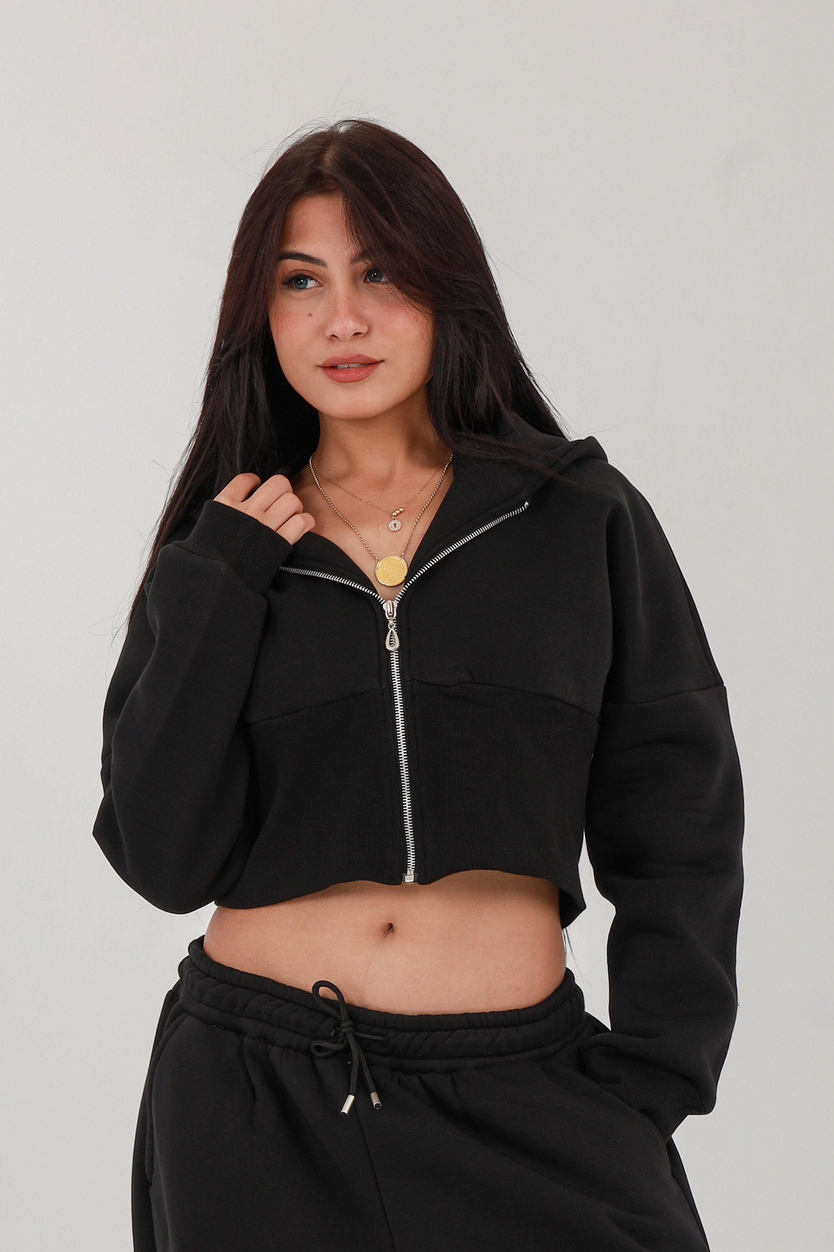 Cropped Zip-Up hoodie