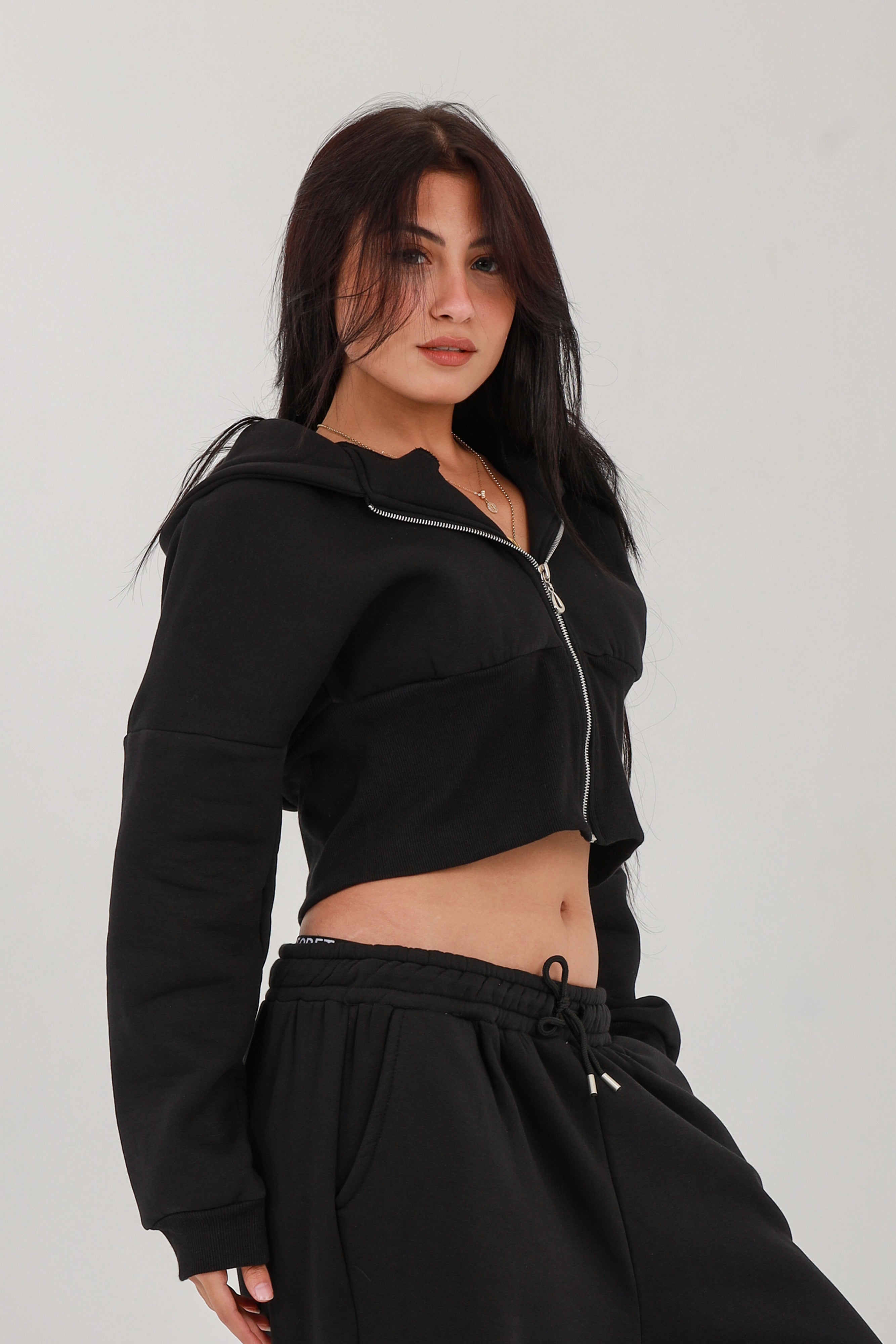 Cropped Zip-Up hoodie