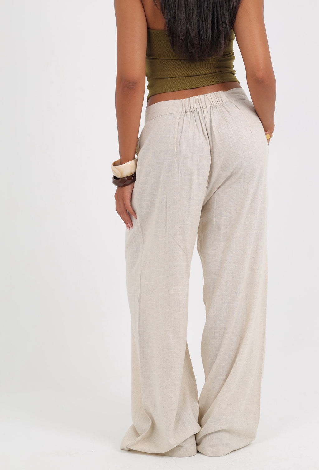 Button Linen Pants