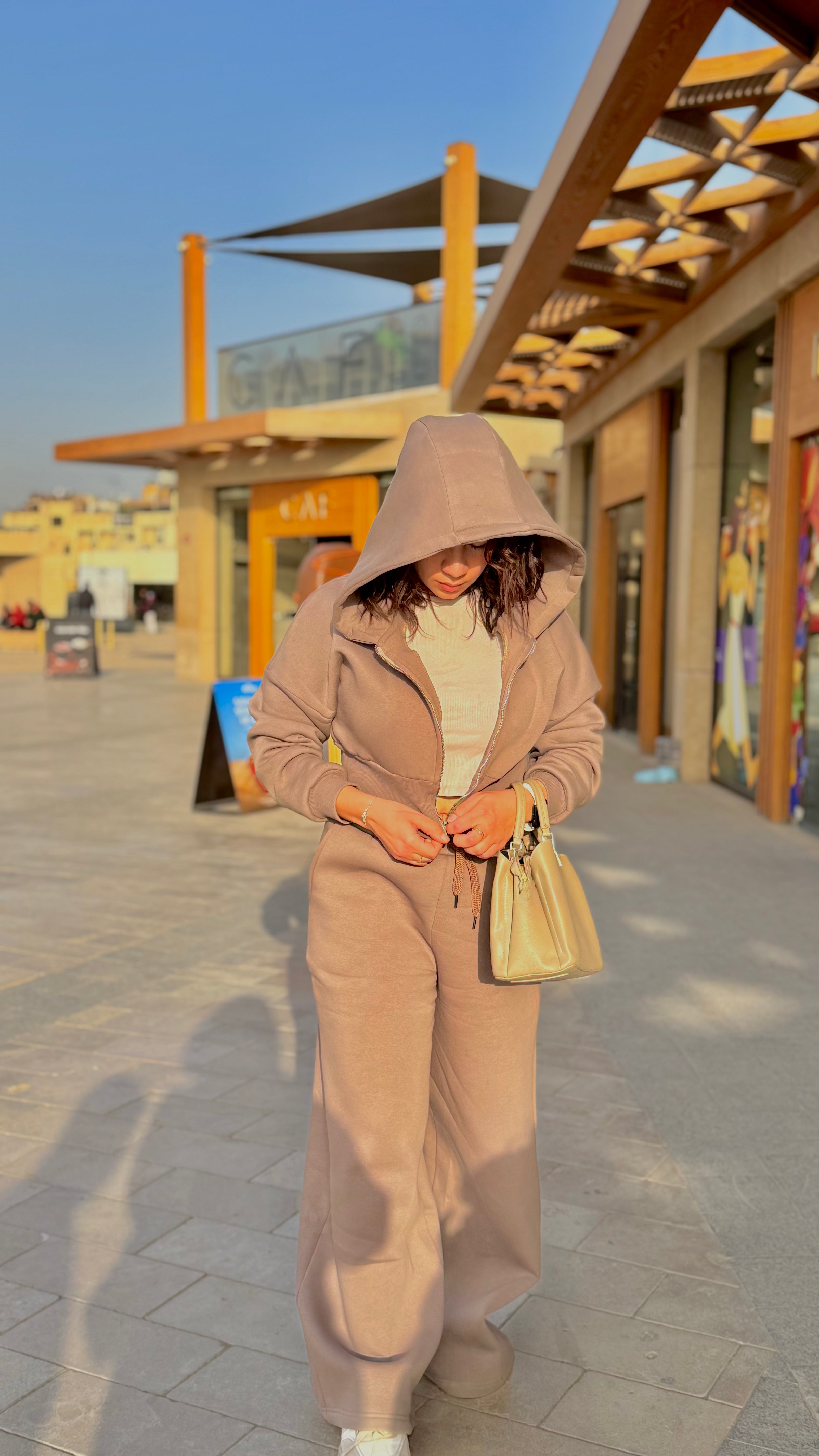 Cropped Hoodie & Oversized Sweatpants Set