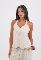 Halter Linen Vest