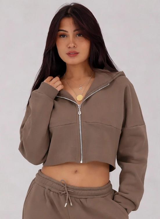 Cropped Zip-Up hoodie
